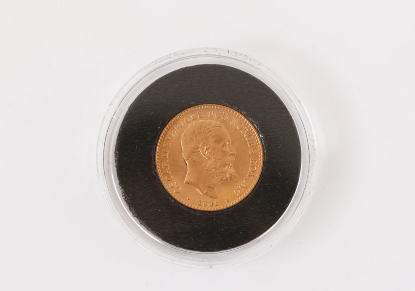 Guldmynt 10kr, Sverige, Oscar II, 1901