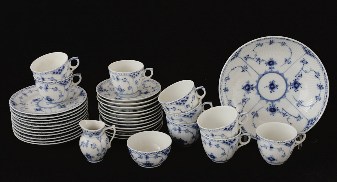 Kaffeservisdelar, "Musselmalet", Royal Copenhagen, Danmark