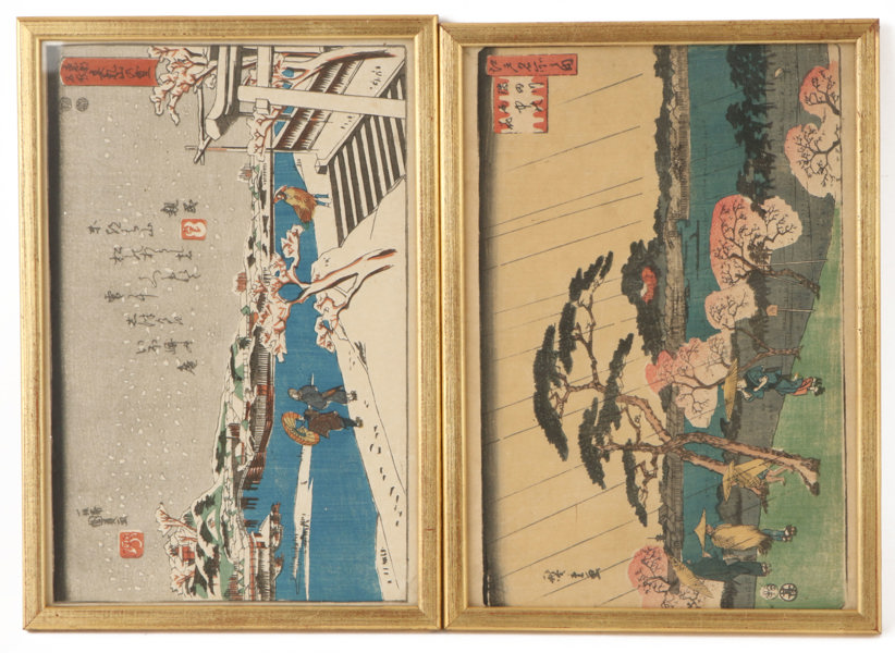 Träsnitt 2st, Japan, 18/1900-tal