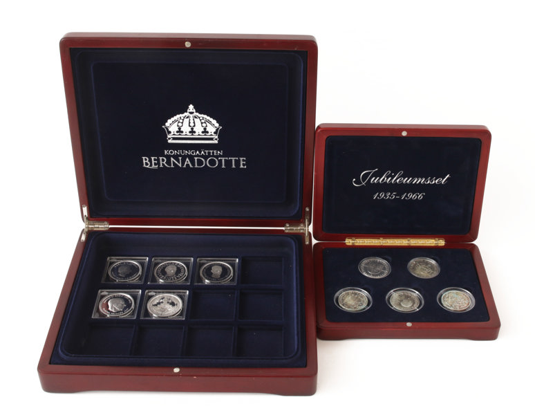 Silvermynt och medaljer 10 delar