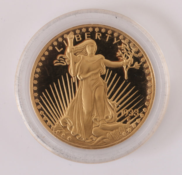 Guldmynt i 14k, 20 dollar, USA, kopia från 2010