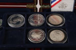 Silvermynt och medaljer 26 delar, mestadels USA