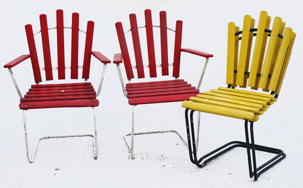 Trädgårdsstolar 2+2, 1950/60-tal