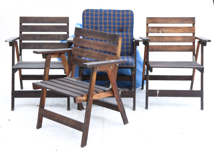 Trädgårdsstolar 4st, 1900-talets andra hälft