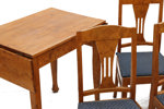 Stolar 4st samt klaffbord, jugend, tidigt 1900-tal