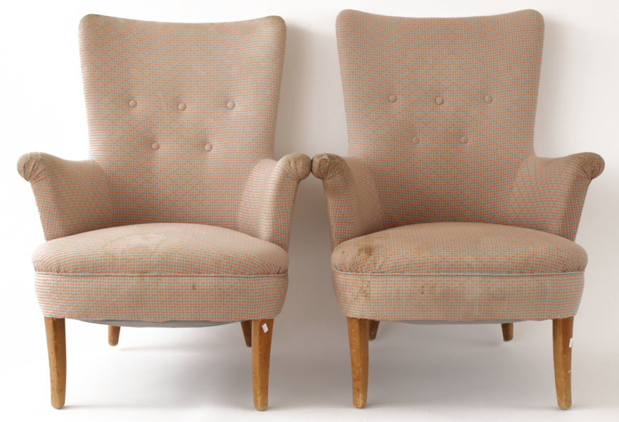 Fåtöljer ett par, "Lilla Furulid", Carl Malmsten