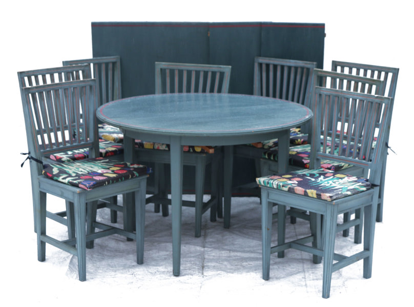 Matsalsmöblemang 9 delar, gustaviansk stil, 1900-tal