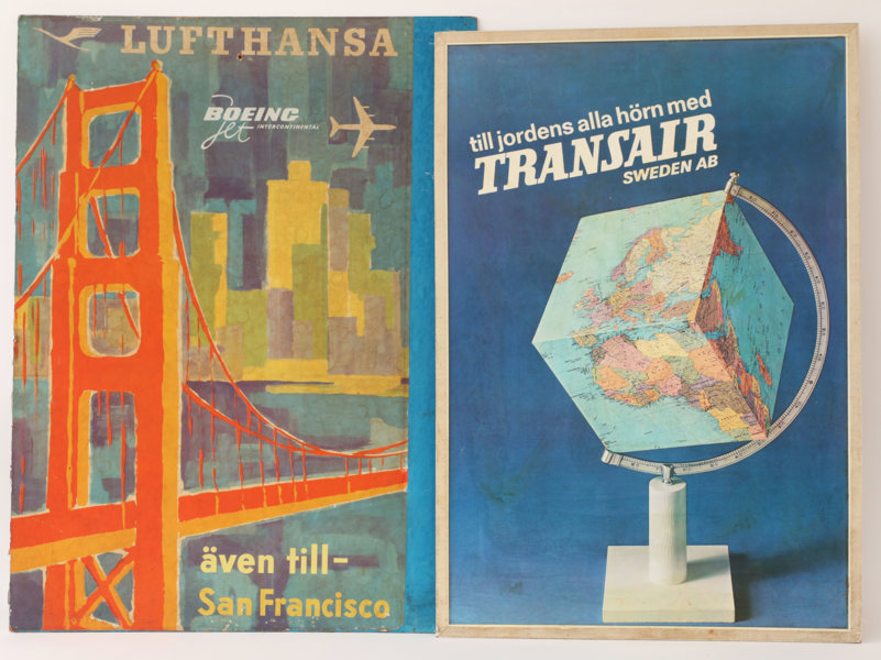 Reklamplanscher 2st, Lufthans samt Transair