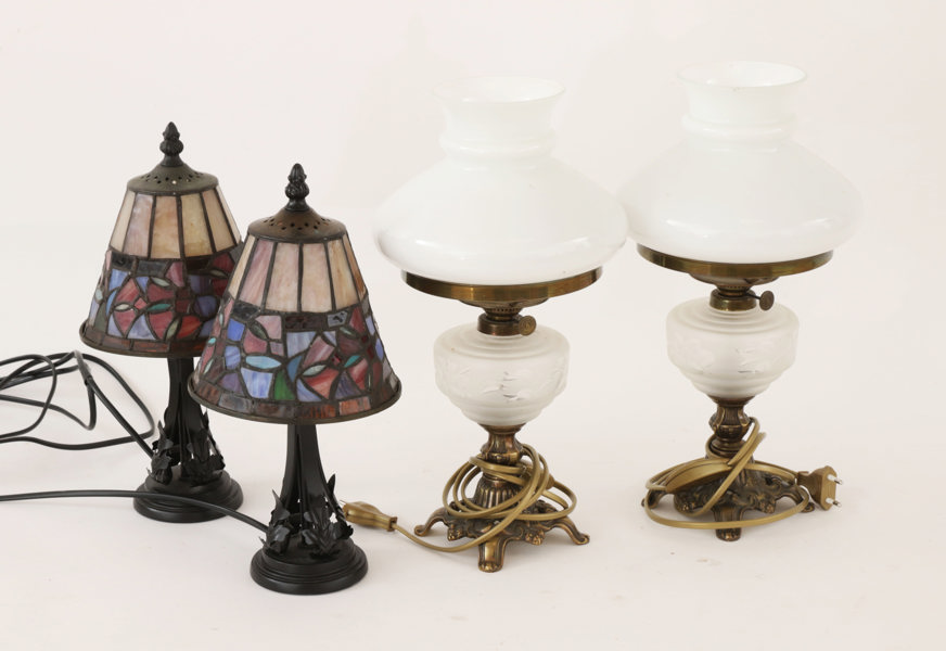 Bordslampor 2 par, 1900-talets slut