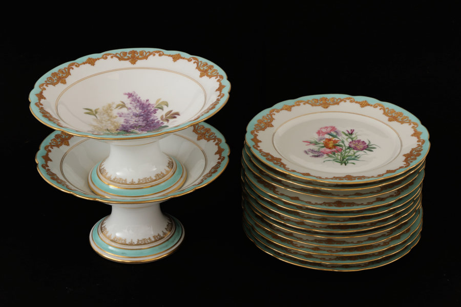 Fruktservis 14 delar, omkring år 1900