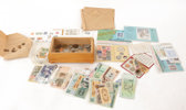 Parti mynt, sedlar, frimärken, m.m. 