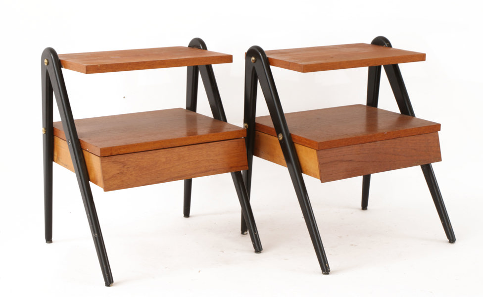 Nattduksbord ett par, 1950/60-tal