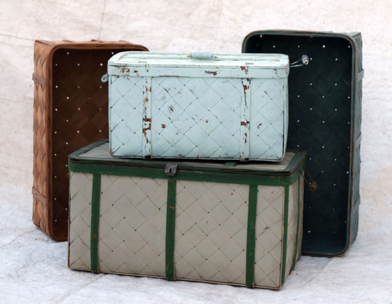 Flätade spånkorgar 4st