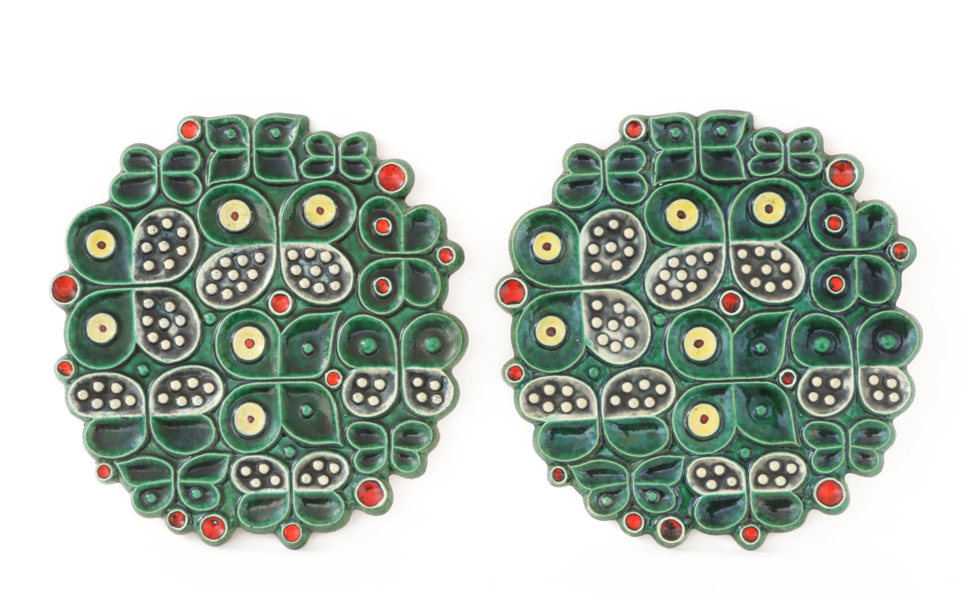 Väggplaketter ett par, Britt-Louise Sundell för Gustavsberg