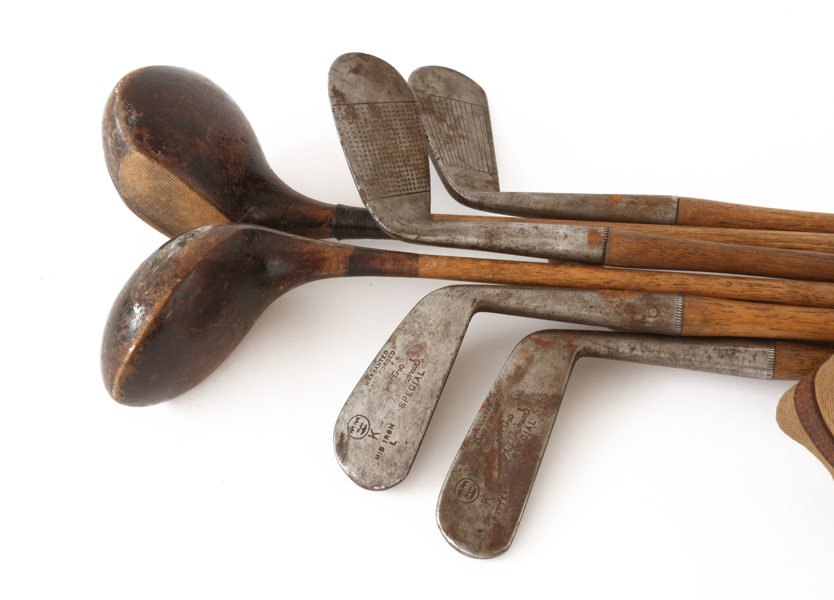 Antika golfklubbor 6st