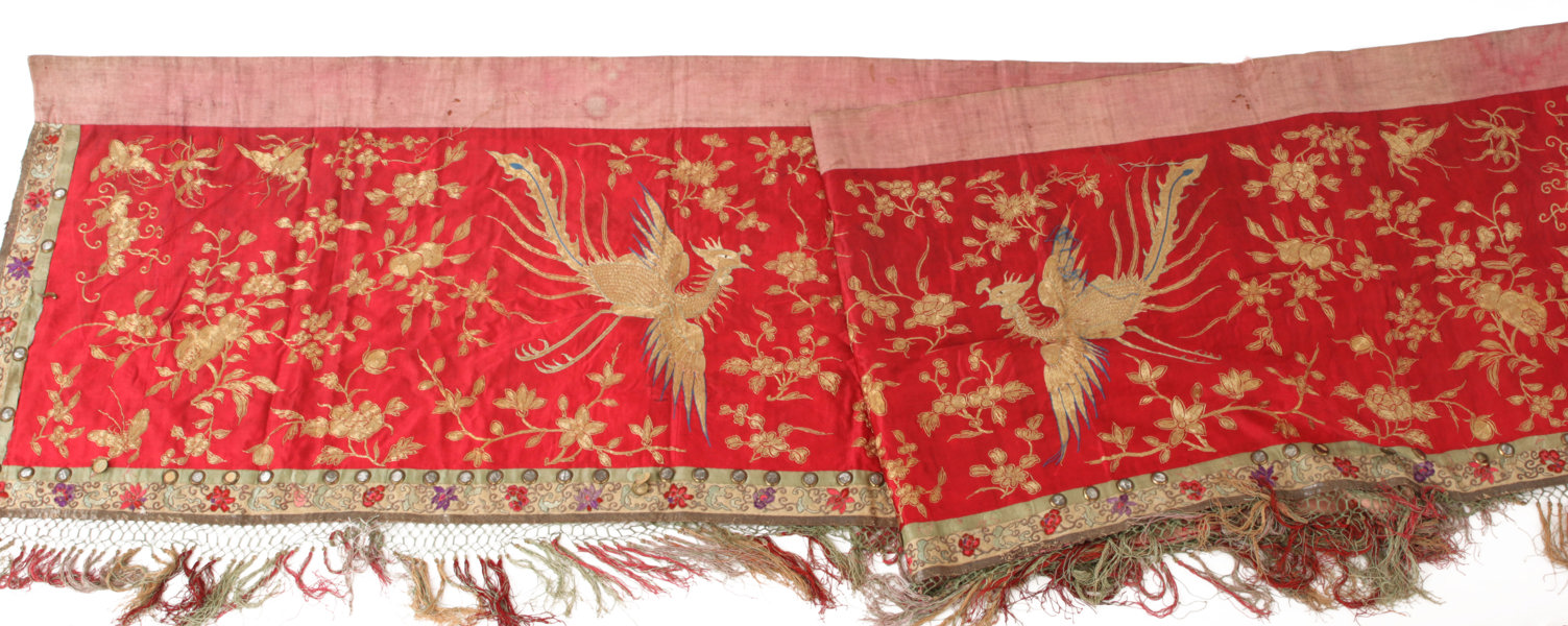 Sidenbroderi, Kina, troligen 1900-talets första hälft