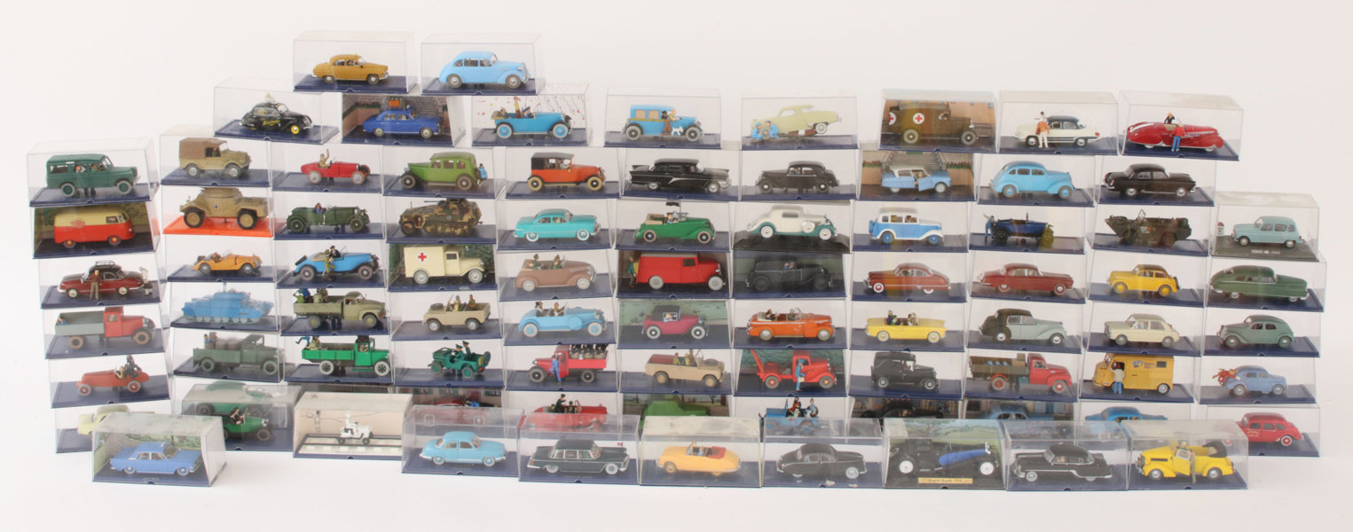 Modellbilar 83st, mestadels "Tintin"