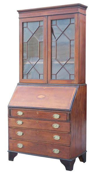 Skrivskåp med vitrin, England, 1800-tal