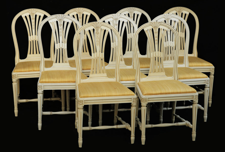 Stolar 12st, gustaviansk stil, 1900-talets andra hälft