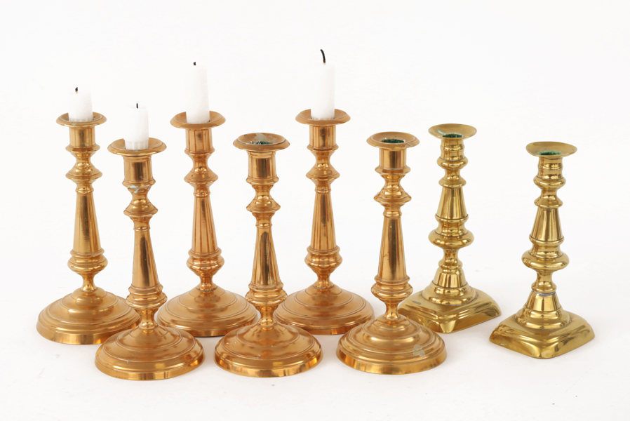 Ljusstakar 8st, bl.a. Skultuna no.39