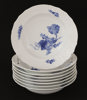 Djupa tallrikar 8st, "Blå blomster", Royal Copenhagen