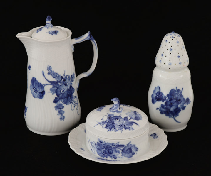 Servisdelar 3st, "Blå blomster", Royal Copenhagen