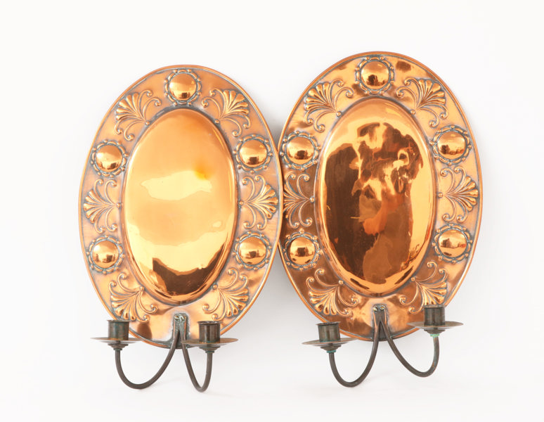 Ljusplåtar ett par, jugend. tidigt 1900-tal