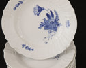 Mattallrikar 11st, "Blå blomster", Royal Copenhagen