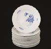 Mattallrikar 11st, "Blå blomster", Royal Copenhagen