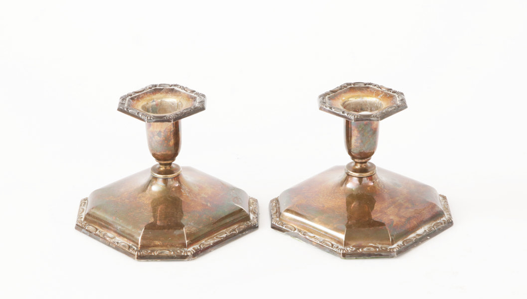 Ljusstakar ett par, silver, 1900-tal