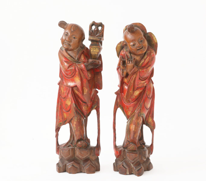 Skulpturer ett par, Kina, 18/1900-tal