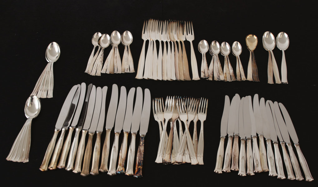 Bestickservisdelar 86st, silver, "Birgitta", MGAB