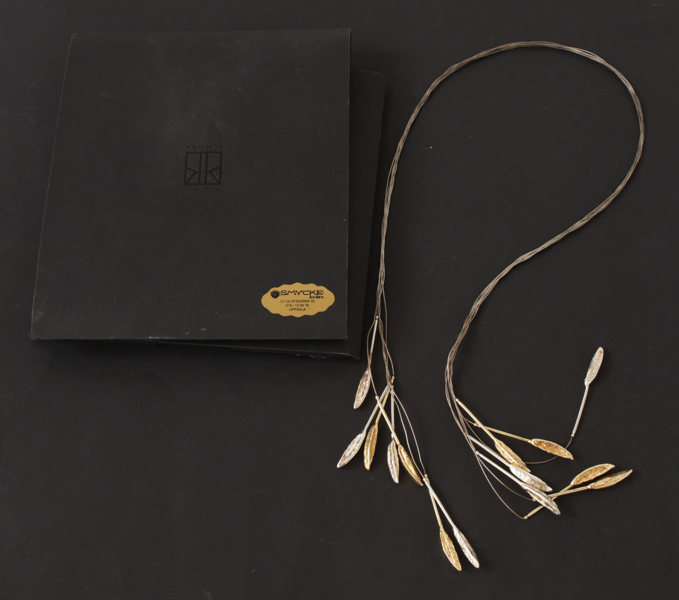 Halsband, sterlingsilver, "Höstlöv", Marja Suna