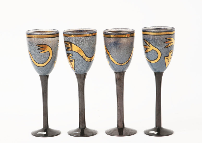 Pokalglas 4st, Ulrica Hydman Vallien för Kosta Boda