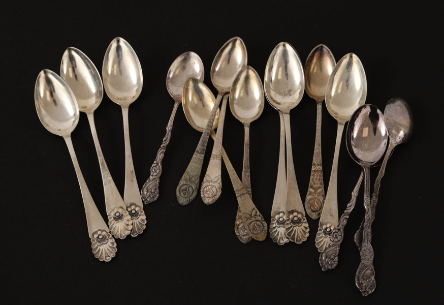 Kaffeskedar i silver 6st