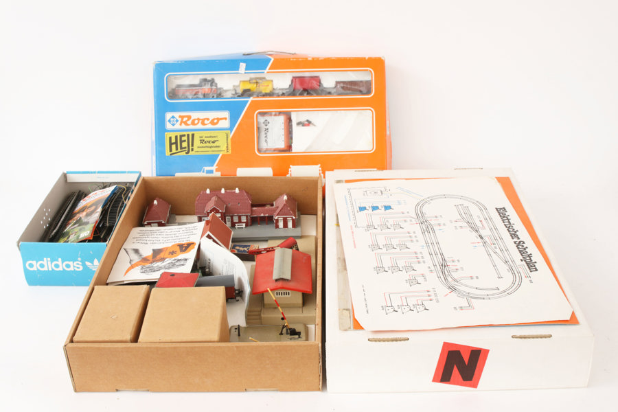 Parti tågdetaljer, bl.a. Roco