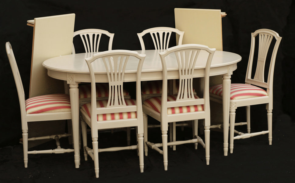 Matsalsmöblemang 7 delar, gustaviansk stil, 1900-tal