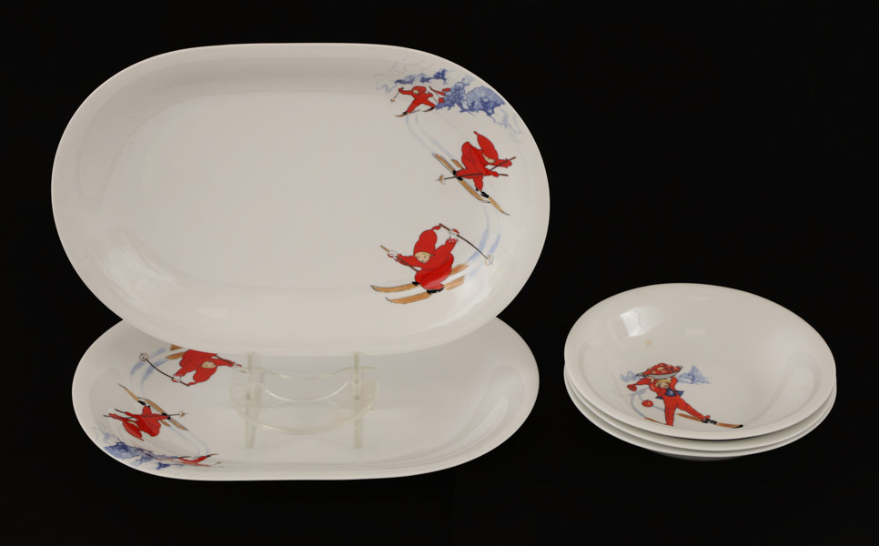 Servisdelar 5st, "Tomtejul", Aina Stenberg för Rörstrand