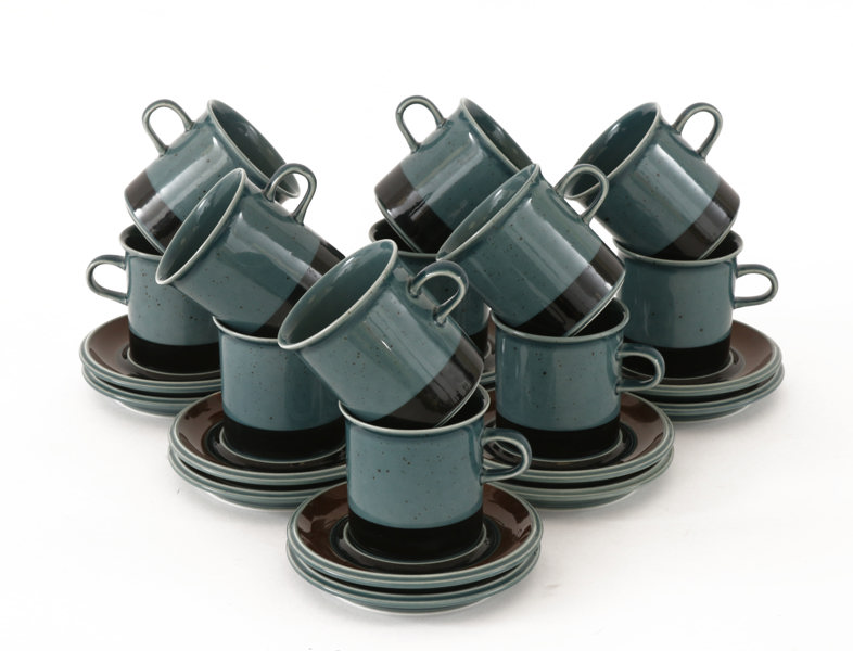 Tekoppar med fat 12st, "Meri", Arabia