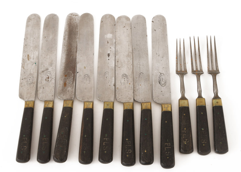 Knivar 8st samt gafflar 3st, 1800-tal