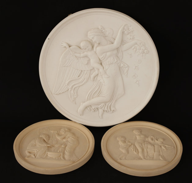 Väggreliefer 3st, bl.a. P.Ibsen, Danmark