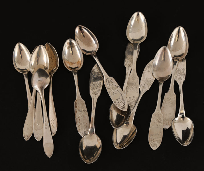 Kaffeskedar 14st, silver