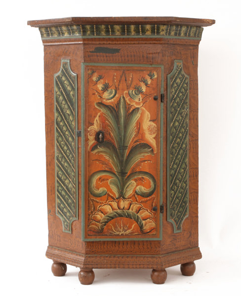 Vägghörnskåp, allmoge, Dalarna, 1700-talets slut