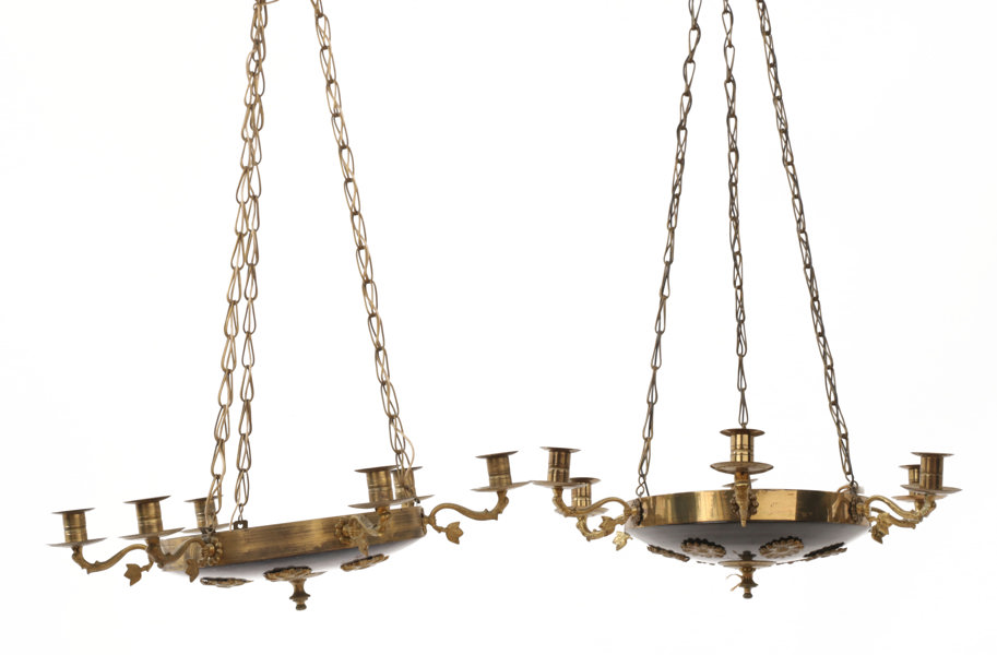 Ljusamplar ett par, snarlika, empirestil, 1900-talets första hälft