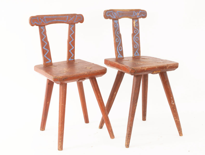 Stolar ett par, allmoge, 1800-tal