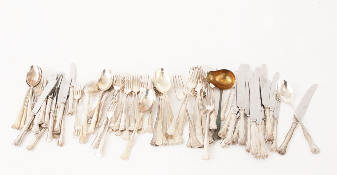 Bestickservisdelar, "Augsburg", nysilver