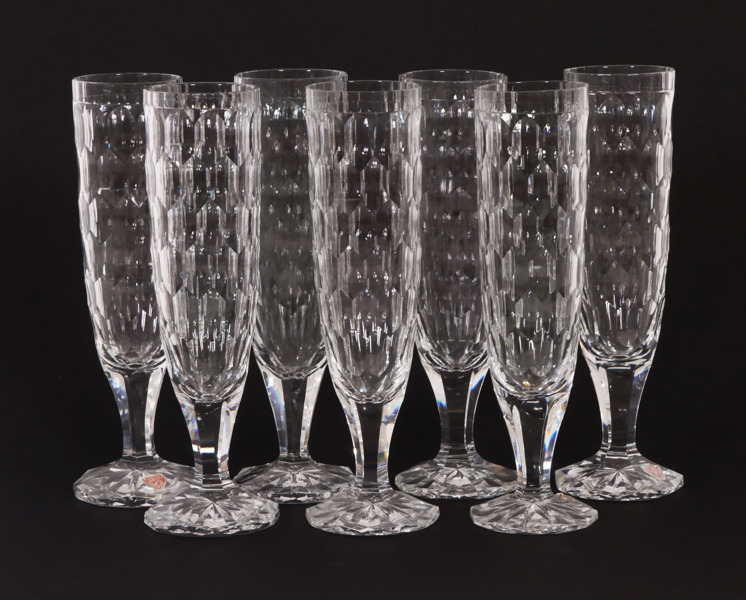 Champagneglas 7st, "Hald", Edward Hald för Orrefors