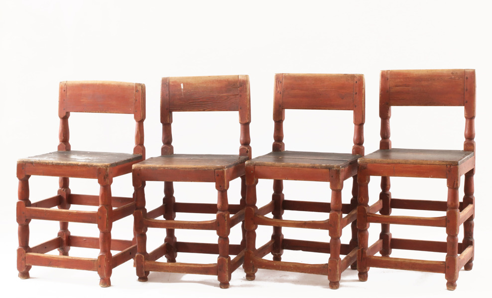 Stolar 4st ,allmoge, 1800-tal