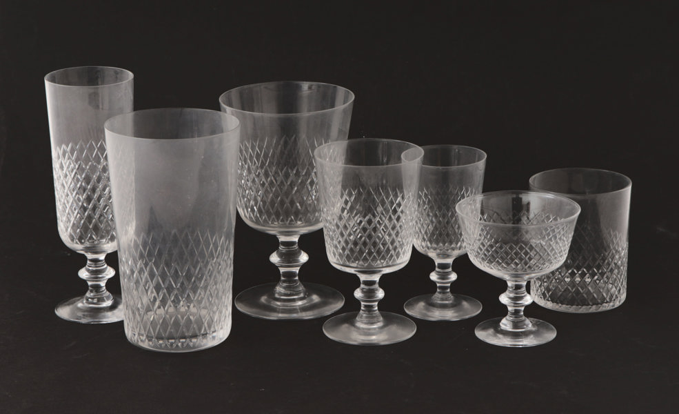 Glasservisdelar, "Diamant", Vicke Lindstrand för Kosta