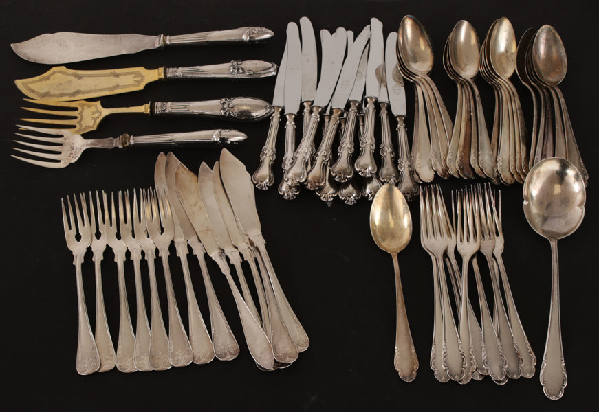 Parti bestick, nysilver/silver